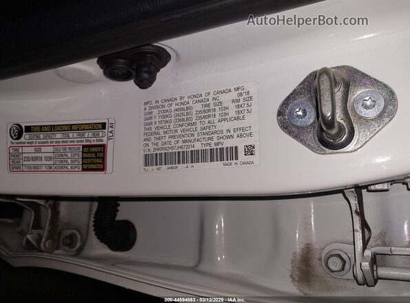 2HKRW2H57JH672014 2018 HONDA CR-V Белый Вид подкапотного пространства