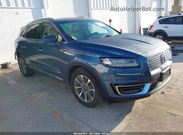 2LMPJ8K98KBL28404 2019 LINCOLN NAUTILUS Синий Передняя правая четверть