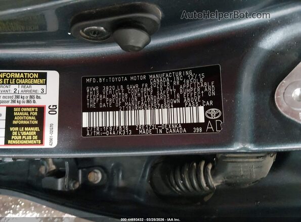 2T1BURHE0GC576964 2016 TOYOTA LL Blue Vista del compartimento del motor