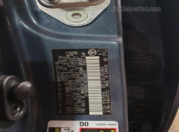 2T1BURHE1GC698815 2016 TOYOTA LL Синий Вид подкапотного пространства
