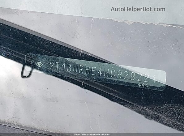 2T1BURHE4HC928221 2017 TOYOTA LL Синий Вид подкапотного пространства