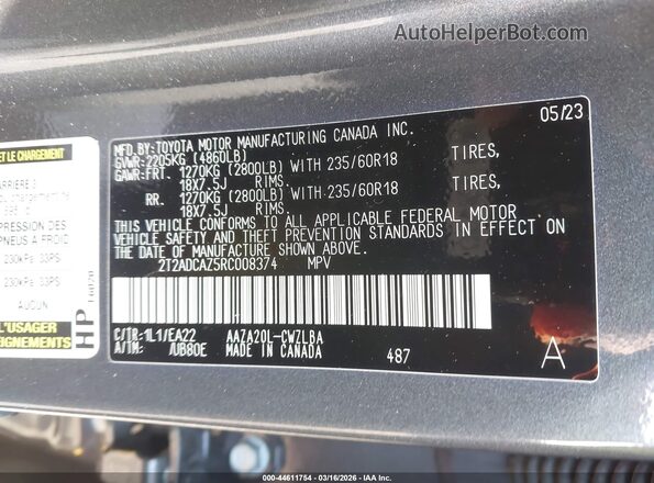 2T2ADCAZ5RC008374 2024 LEXUS NX 250 Gray Vista del compartimento del motor