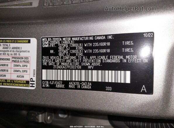 2T2ADCAZ7PC003108 2023 LEXUS NX 250 Silver Engine compartment view