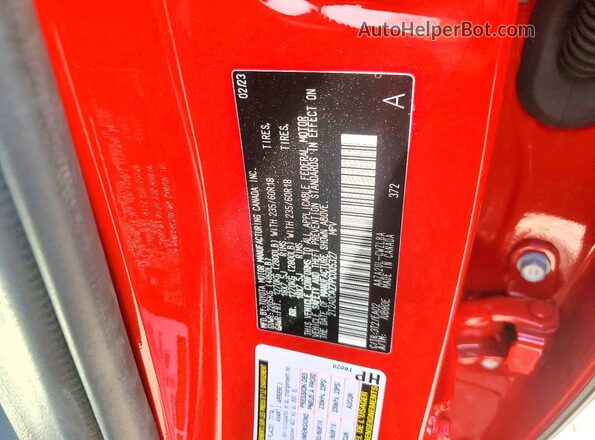 2T2ADCAZ7PC005327 2023 LEXUS NX Красный Вид наклейки с VIN-кодом