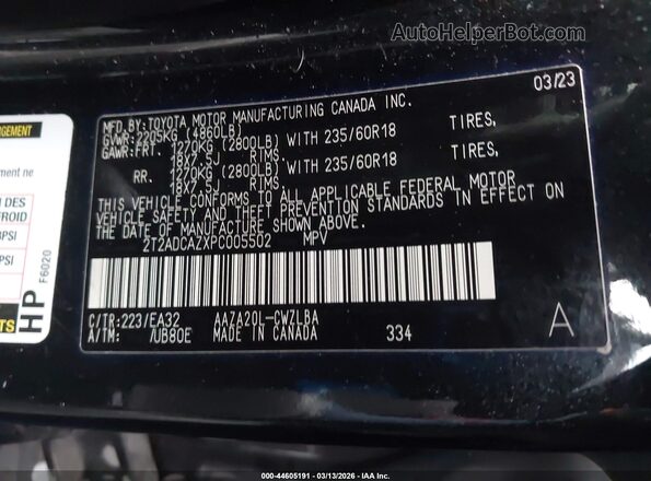 2T2ADCAZXPC005502 2023 LEXUS NX 250 Black Vista del compartimento del motor