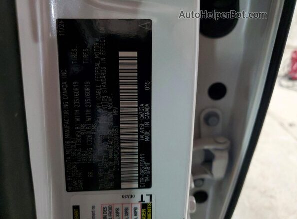 2T2BAMCA2SC091651 2025 LEXUS RX White VIN კოდის სტიკერის ხედი