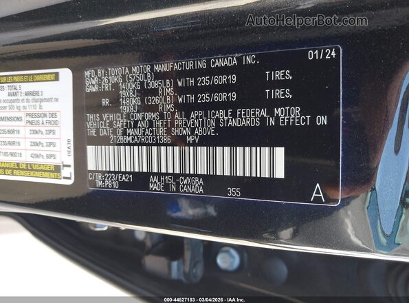 2T2BBMCA7RC031386 2024 LEXUS RX 350H Черный Вид подкапотного пространства