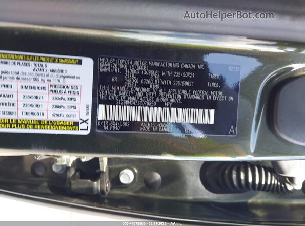 2T2BBMCA7SC079850 2025 LEXUS RX 350H Зеленый Вид подкапотного пространства