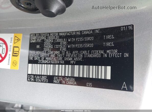 2T2BGMCA1GC004148 2016 LEXUS RX 450H Серебряный Вид подкапотного пространства
