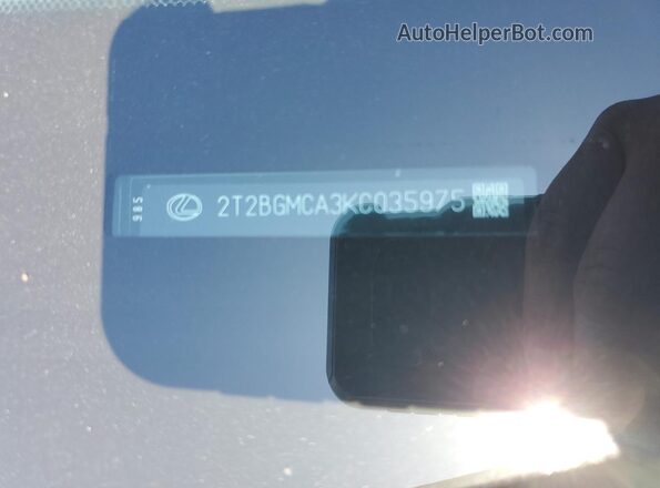 2T2BGMCA3KC035975 2019 LEXUS RX Серый Вид наклейки с VIN-кодом