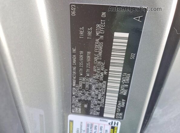 2T2GGCEZ1RC038838 2024 LEXUS NX Gray VIN კოდის სტიკერის ხედი