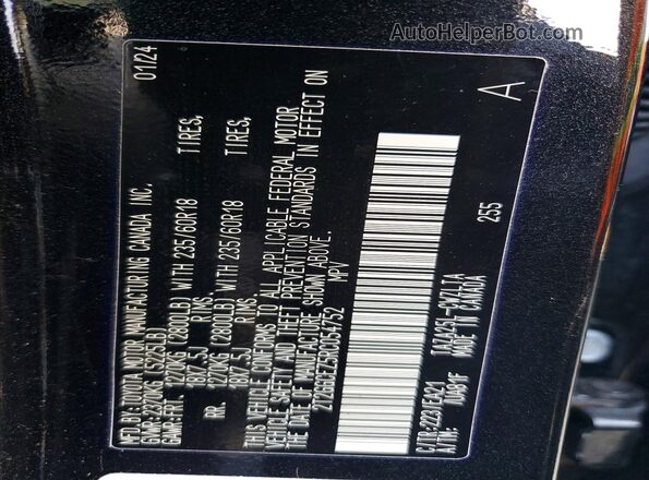 2T2GGCEZ5RC054752 2024 LEXUS NX Black VIN կոդի պիտակի տեսք