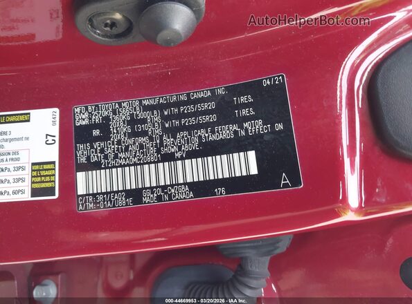 2T2HZMAA0MC208801 2021 LEXUS RX 350 Темно-бордовый Вид подкапотного пространства