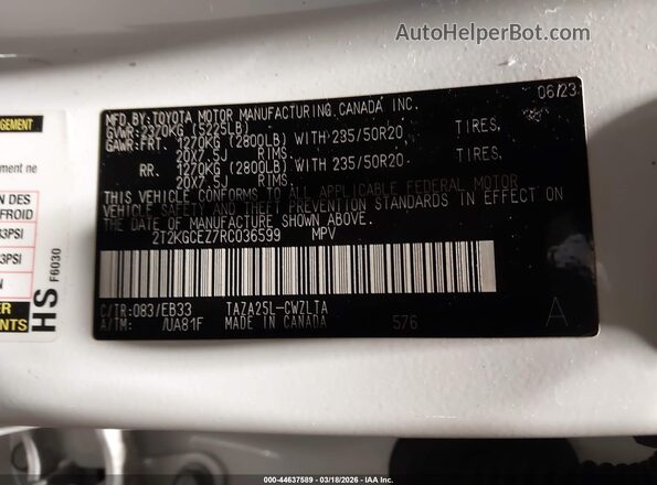 2T2KGCEZ7RC036599 2024 LEXUS NX 350 White Widok komory silnika