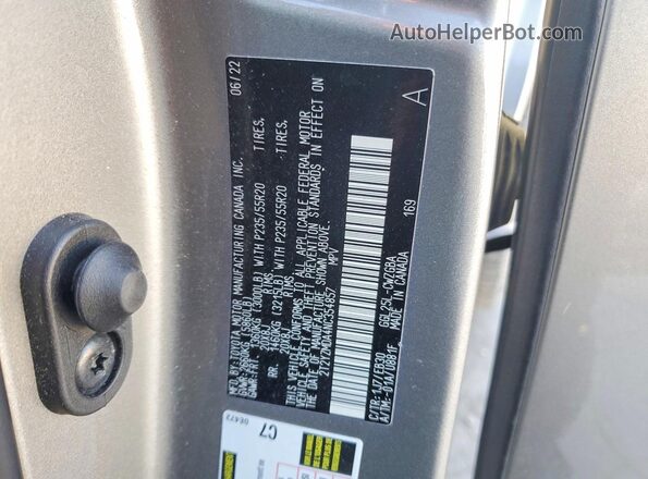 2T2YZMDA4NC354857 2022 LEXUS RX Gray Вид наклейки з VIN-кодом