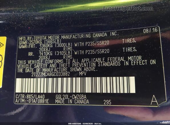 2T2ZZMCA8GC033882 2016 LEXUS RX 350 Navy Вид подкапотного пространства