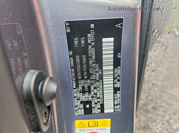 2T2ZZMCAXHC066044 2017 LEXUS RX Gray VIN կոդի պիտակի տեսք