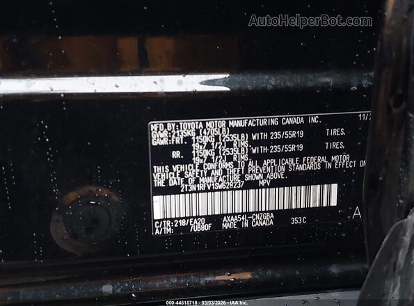 2T3N1RFV1SW628237 2025 TOYOTA LIMITED Black Engine compartment view