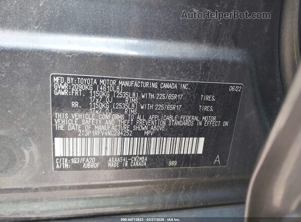 2T3P1RFV4NC294252 2022 TOYOTA LE Gray Widok komory silnika