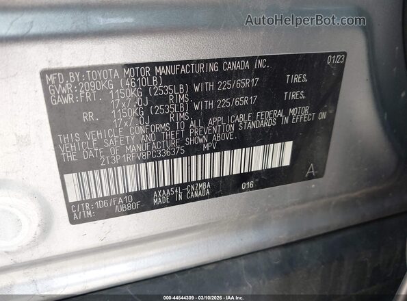 2T3P1RFV8PC336375 2023 TOYOTA LE Silver ძრავის განყოფილების ხედი