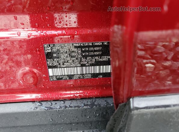 2T3RWRFV3SW267886 2025 TOYOTA RAV4 Red Vista de la etiqueta del VIN