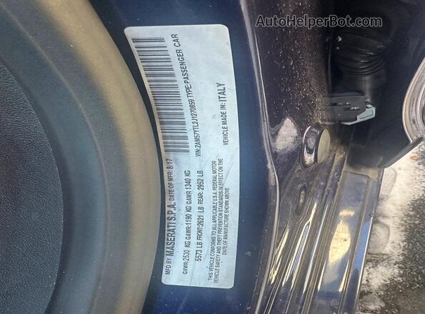 ZAM57YTL2J1270859 2018 MASERATI ALL OTHER Синий Вид задней части салона