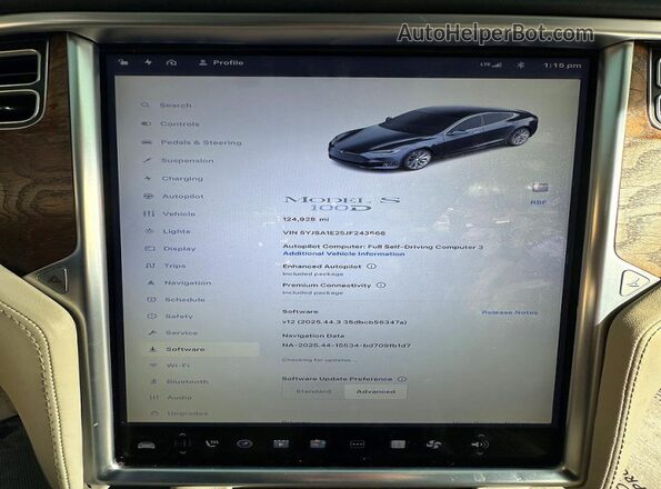 5YJSA1E25JF243568 2018 TESLA MODEL Серый Вид щитка приборов