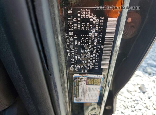 5XYPG4A35JG357308 2018 KIA SORENTO Black Панорамний вид салону 360°