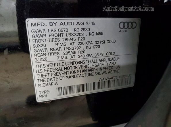 WA1VAAF72HD001632 2017 AUDI Q7 Black Widok wnętrza 360 stopni