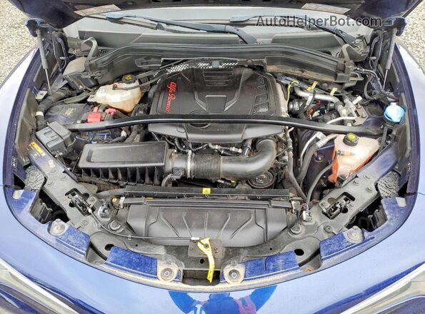 ZASFAKNN9J7B85530 2018 ALFA ROMEO STELVIO Blue Vista de la etiqueta del VIN