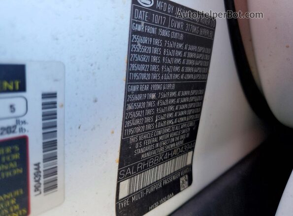 SALRHBBK4HA043944 2017 LAND ROVER DISCOVERY White Widok wnętrza 360 stopni