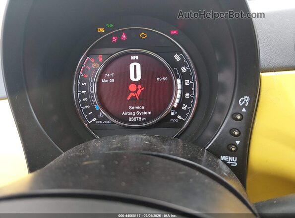3C3CFFCR4HT594278 2017 FIAT 500 Yellow Widok tylnych siedzeń