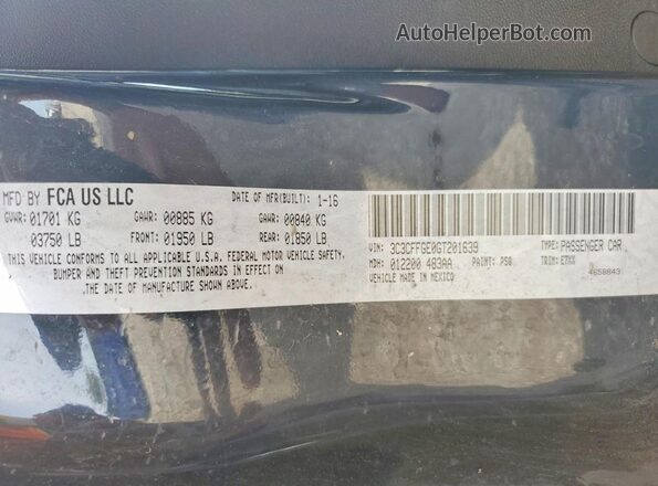 3C3CFFGE0GT201639 2016 FIAT 500 Gray Вид підкапотного простору