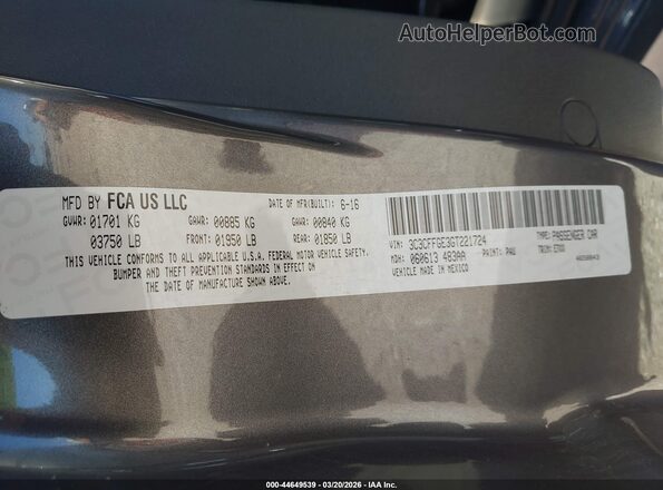 3C3CFFGE3GT221724 2016 FIAT 500E Серый Вид подкапотного пространства