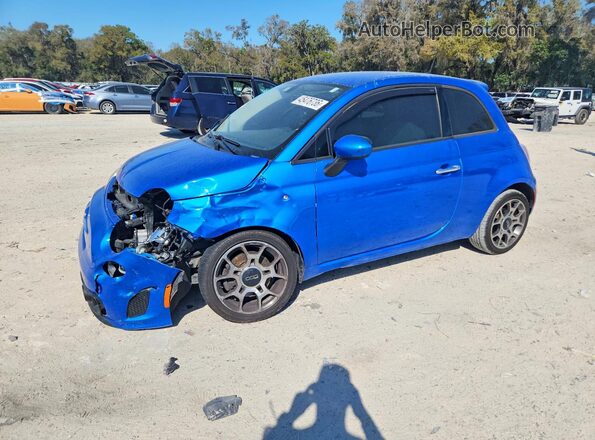 3C3CFFKH6JT377779 2018 FIAT 500 Синий Передняя левая четверть