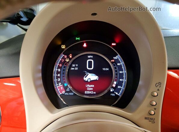 3C3CFFKHXJT465282 2018 FIAT 500 Orange Вид щитка приладів