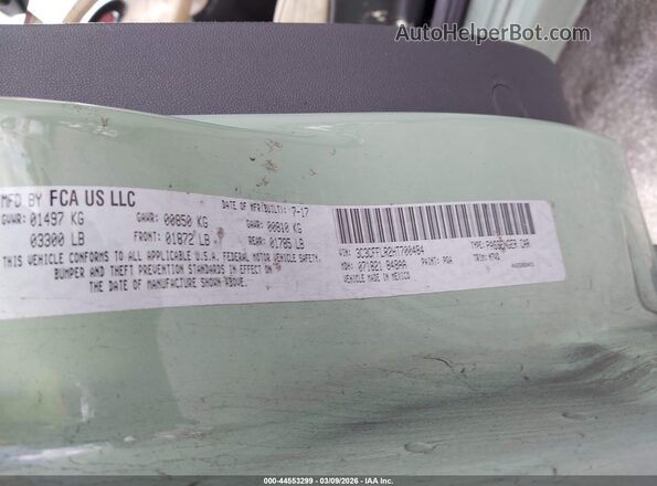 3C3CFFLR2HT700484 2017 FIAT 500C Зеленый Вид подкапотного пространства