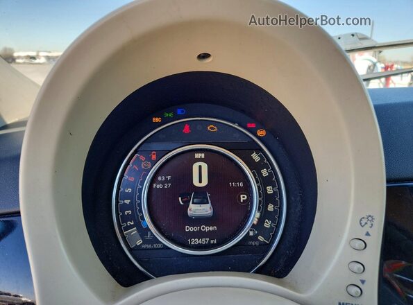 3C3CFFLR7HT697856 2017 FIAT 500 Black Instrument cluster view