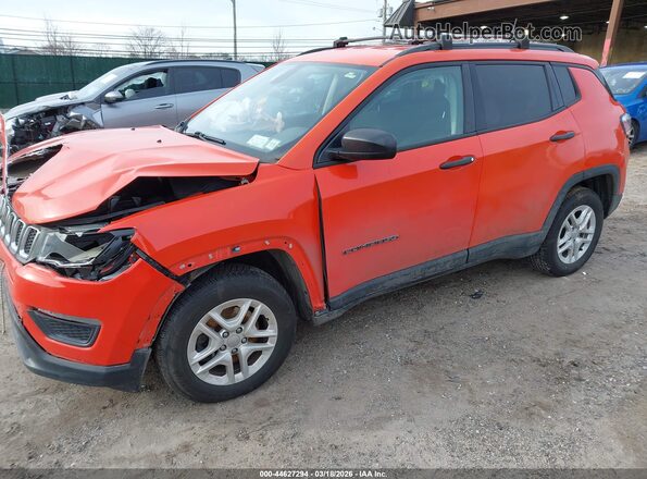 3C4NJCAB4JT339398 2018 JEEP COMPASS Orange Vista tres cuartos delantera izquierda