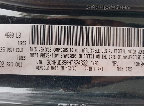 3C4NJDBB0HT624632 2017 JEEP NEW COMPASS Black Շարժիչի բաժամունքի տեսք