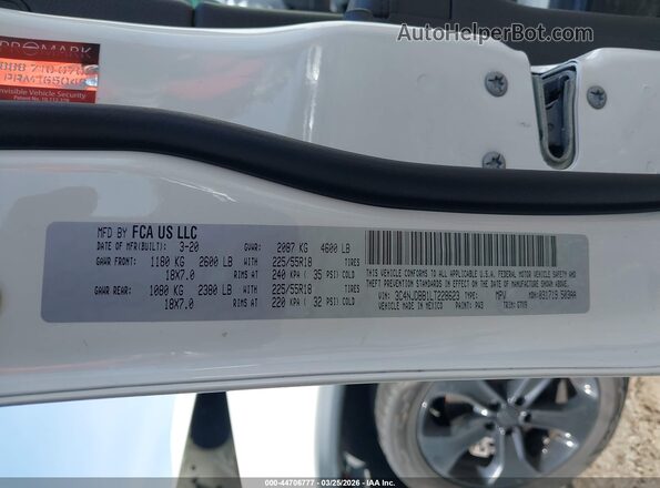 3C4NJDBB1LT228623 2020 JEEP COMPASS White ძრავის განყოფილების ხედი