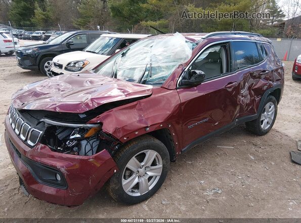 3C4NJDBB1NT217477 2022 JEEP COMPASS Burgundy Առջևի ձախ երեք քառորդ տեսարան