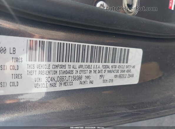 3C4NJDBB7JT150300 2018 JEEP COMPASS Черный Вид подкапотного пространства