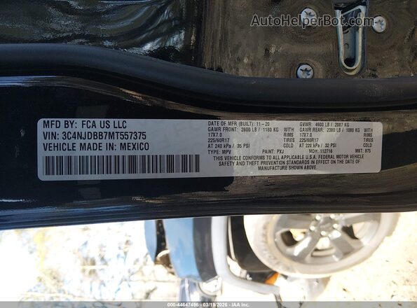 3C4NJDBB7MT557375 2021 JEEP COMPASS Черный Вид подкапотного пространства