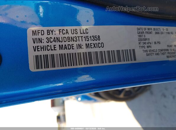 3C4NJDBN3TT151358 2026 JEEP COMPASS Blue Widok komory silnika