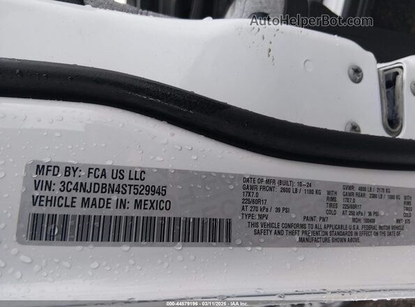 3C4NJDBN4ST529945 2025 JEEP COMPASS White Widok komory silnika