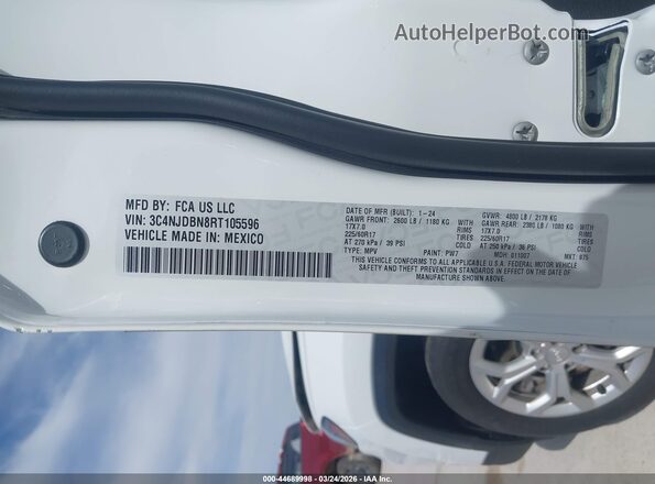 3C4NJDBN8RT105596 2024 JEEP COMPASS White Widok komory silnika