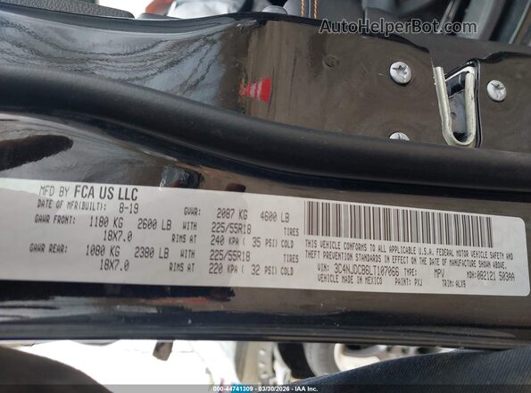 3C4NJDCB6LT107066 2020 JEEP COMPASS Black Вид підкапотного простору