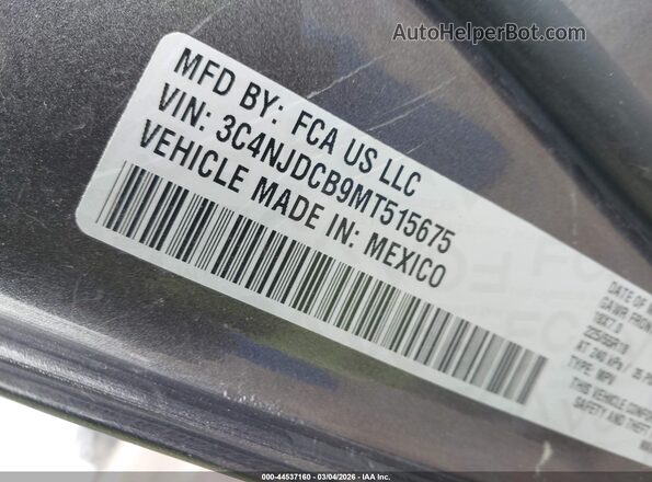 3C4NJDCB9MT515675 2021 JEEP COMPASS Серый Вид подкапотного пространства