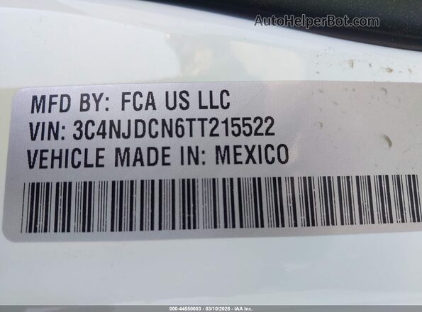 3C4NJDCN6TT215522 2026 JEEP COMPASS Белый Вид подкапотного пространства